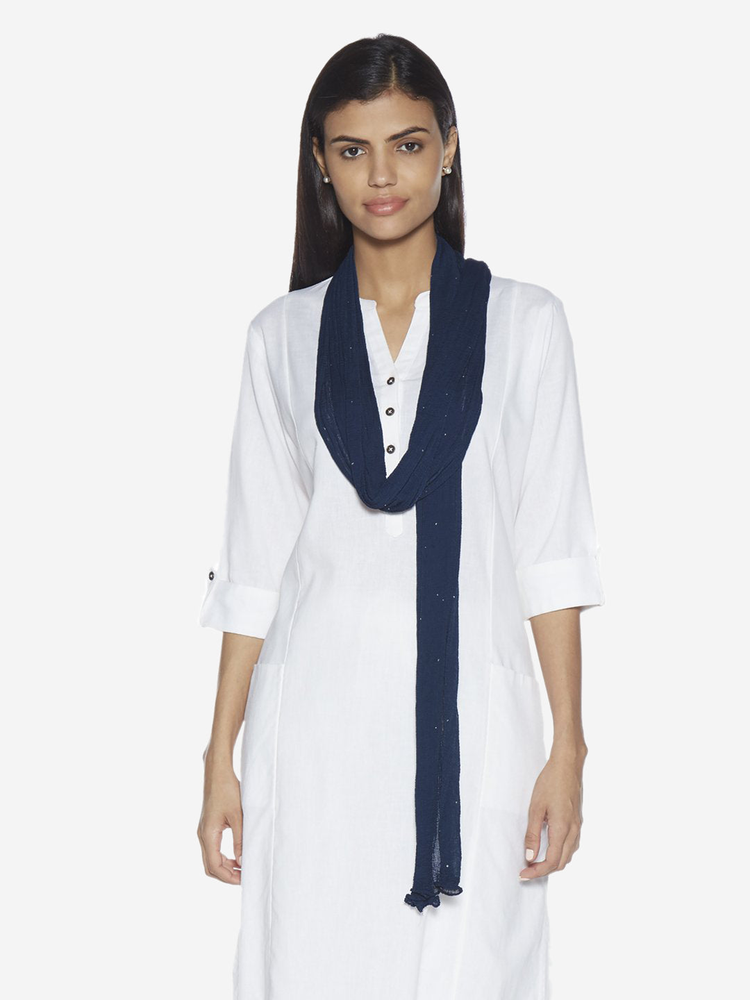 Utsa Navy Chiffon Dupatta - Image 2