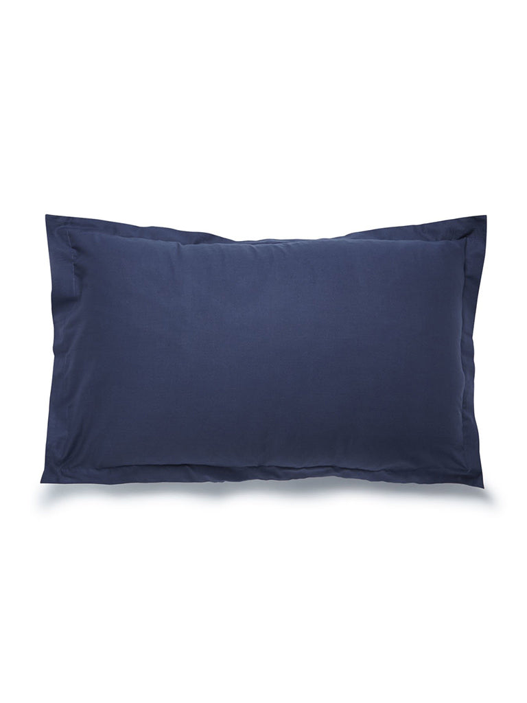 Westside Home Navy Pure Cotton Pillowcase Set Of Two