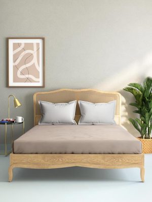Westside Home Taupe 144TC Queen Fitted Bedsheet