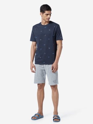 WES Lounge Navy Relaxed Fit Sea-Theme T-Shirt