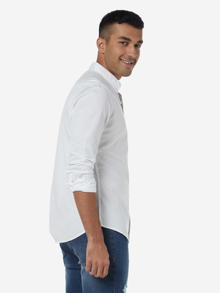 Nuon White Pure Cotton Slim Fit Shirt - Image 4