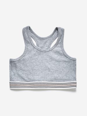 Y&F Kids Grey Ribbed Crop Top