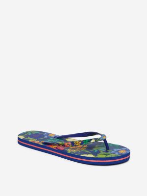 LUNA BLU Blue Floral Printed Flip-Flops
