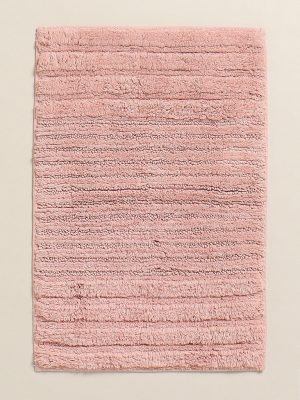 Westside Pink Striped Rectangular Bath Mat