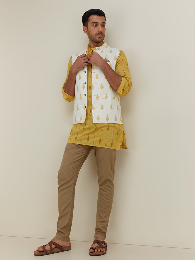 Kala by ETA Off-White Slim Fit Nehru Jacket - Image 4
