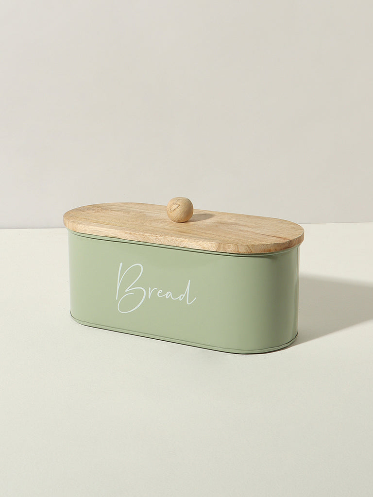 Westside Home Mint Bread Box with Wood Lid - Image 2