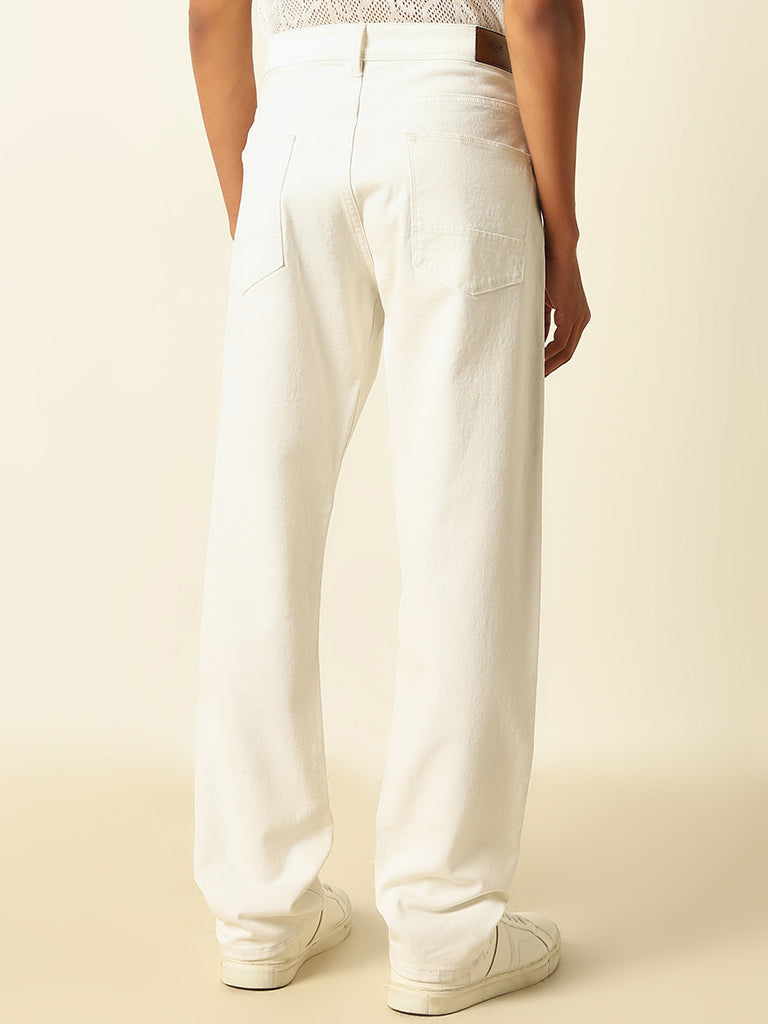 Ascot White Relaxed-Fit Mid-Rise Jeans - Image 4