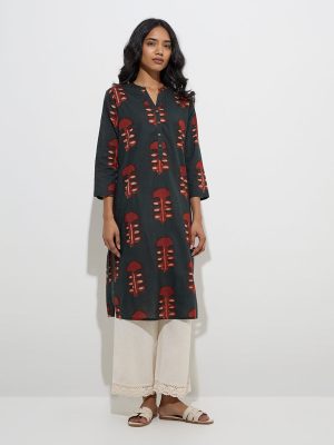 Utsa Off-White Crochet-Detailed Cotton Ethnic Palazzos