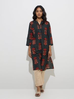 Utsa Beige Solid Cotton Ethnic Pants 