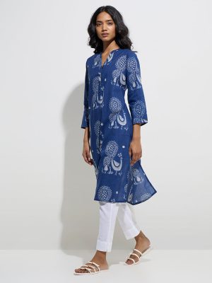 Utsa White Solid Cotton Ethnic Pants 