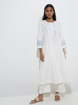 Zuba White Ethnic Pants