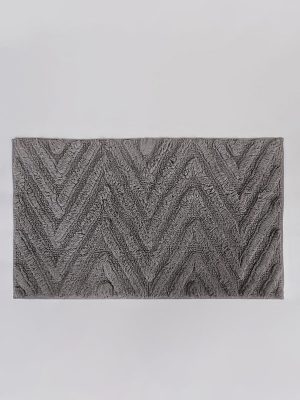 Westside Home Grey Chevron Bath Mat