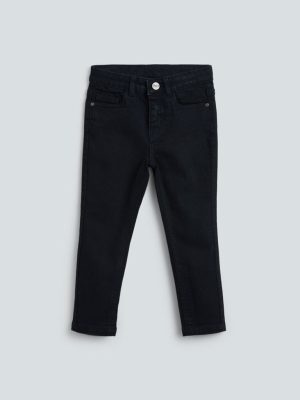 HOP Kids Black Slim-Fit Mid- Rise Jeans
