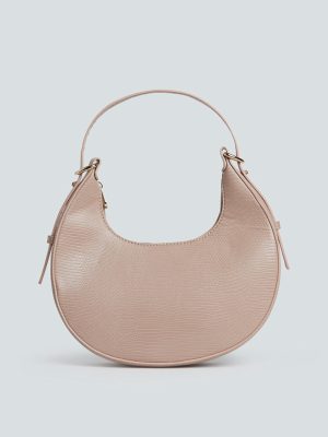 LOV Blush Pink Croc-Textured Ruby Bag