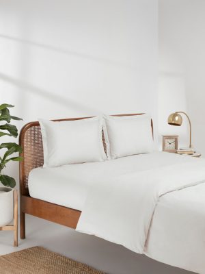 Westside Home White King Bedsheet Flat and Pillowcase Set