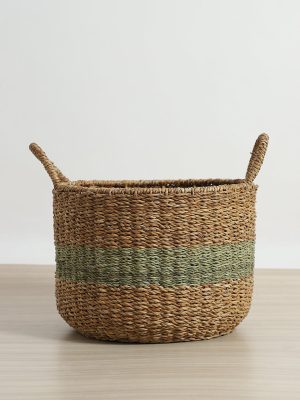 Westside Home Natural Striped Basket
