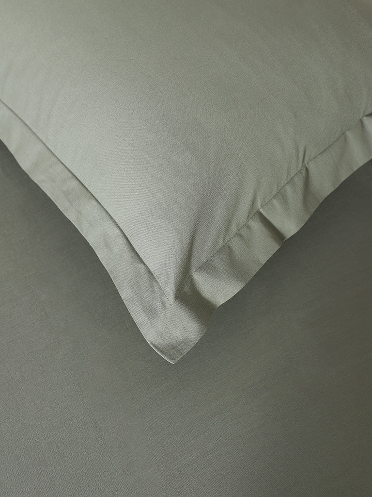 Westside Home Solid Green King Bed Flat Sheet and Pillowcase Set - Image 4