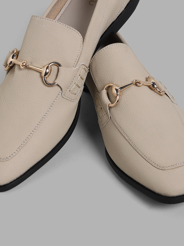 LUNA BLU Beige Trim Loafers - Image 3