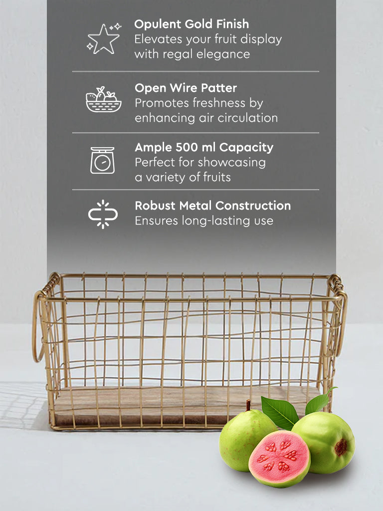 Westside Home Gold Fruit Basket - Image 5