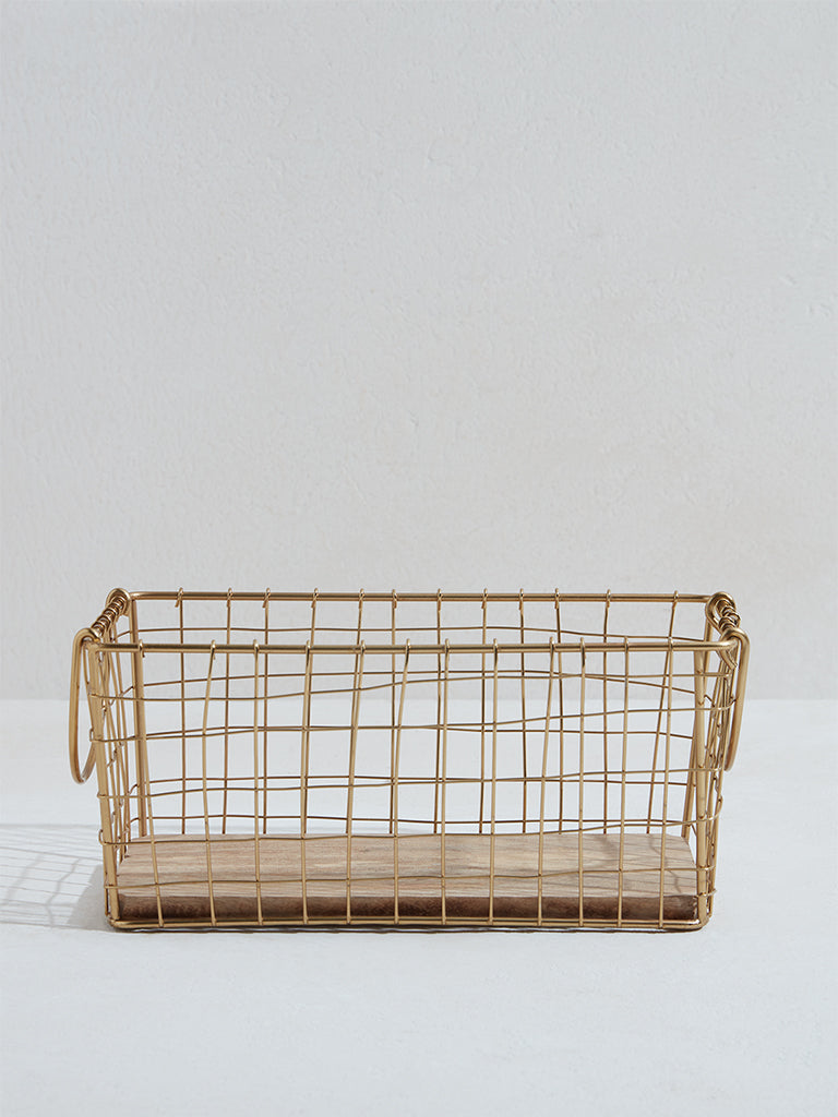Westside Home Gold Fruit Basket - Image 2