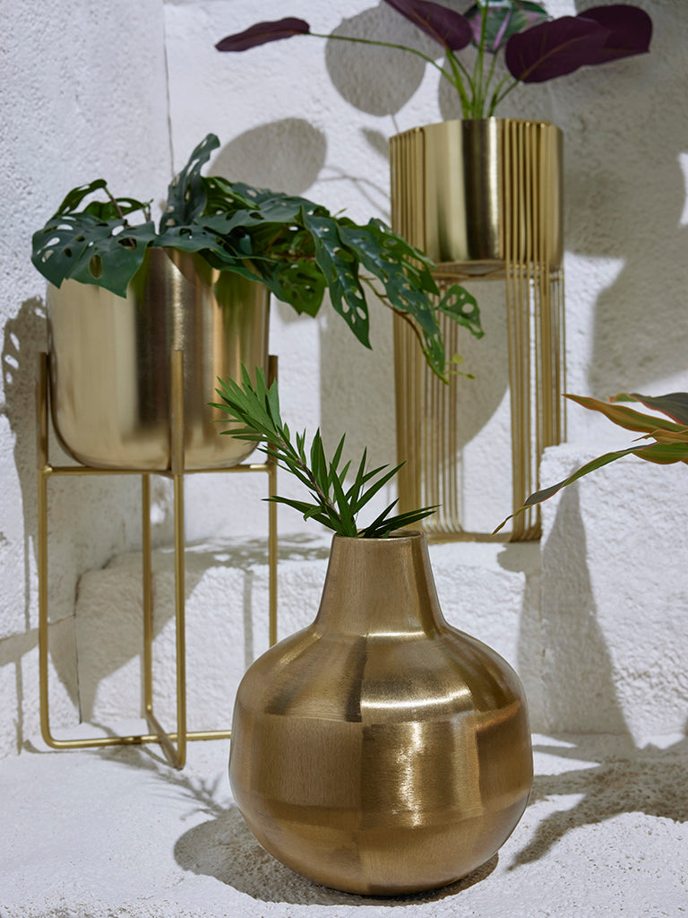 Westside Home Gold Balloon Textured Vase-Large - Image 4