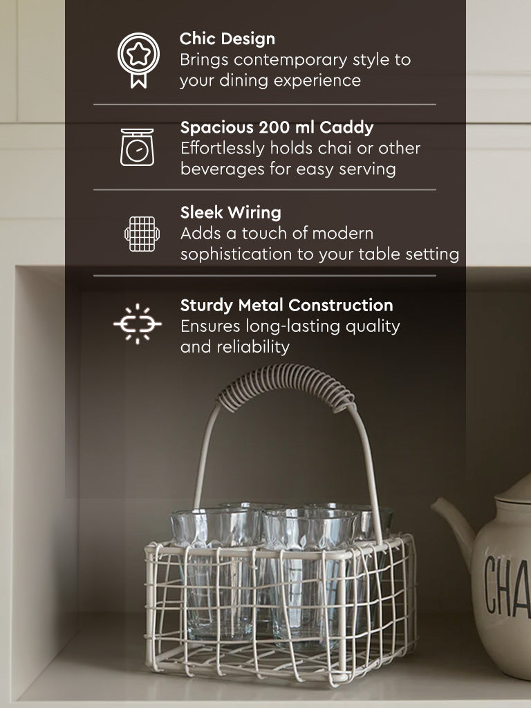 Westside Home Off White Wired Chai Caddy - Image 5