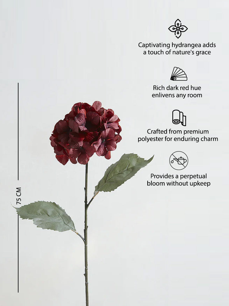 Westside Home Dark Red Hydrangea Artificial Plant - Image 3