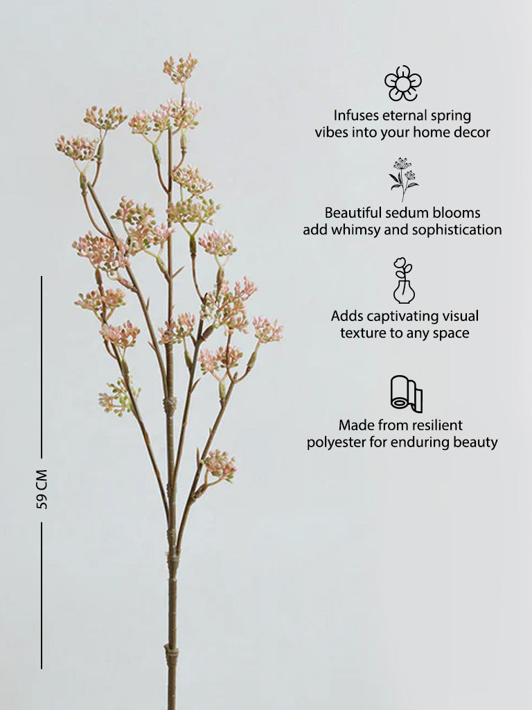 Westside Home Peach Sedum Bush Artificial Plant - Image 3