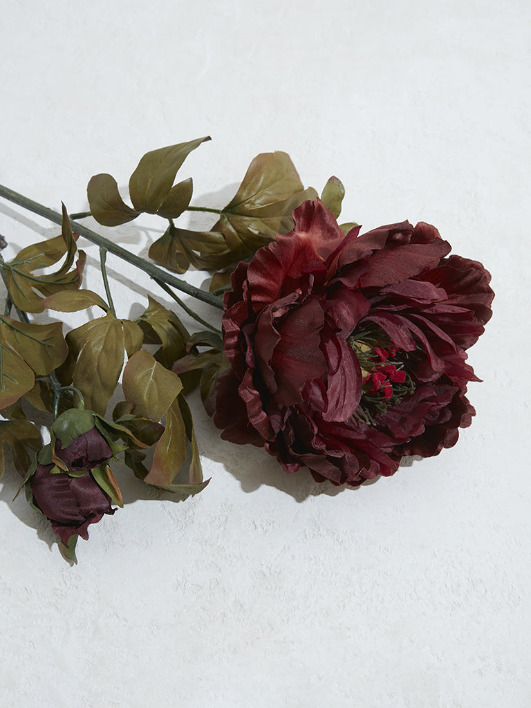 Westside Home Dark Red Large Artificial Peony - Image 2