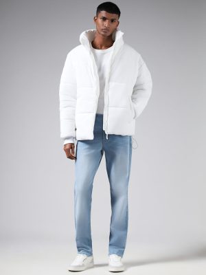 Nuon Ice Blue Relaxed-Fit Mid-Rise Jeans