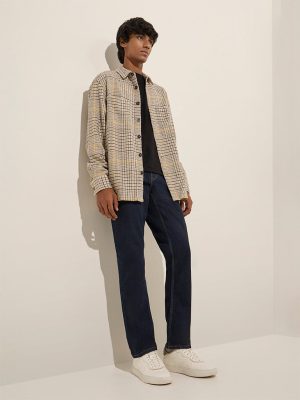 Nuon Dark Blue Straight-Fit Mid-Rise Jeans