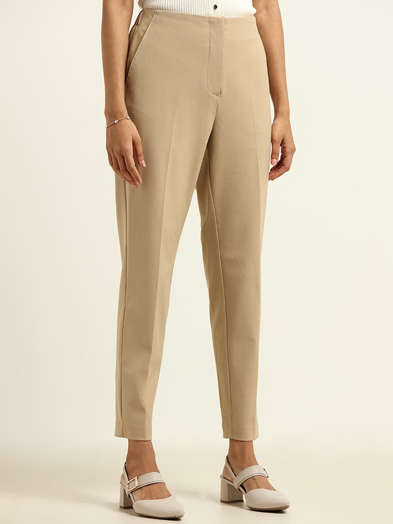 Wardrobe Plain Beige Trousers - Image 3