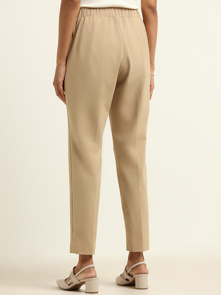 Wardrobe Plain Beige Trousers - Image 4