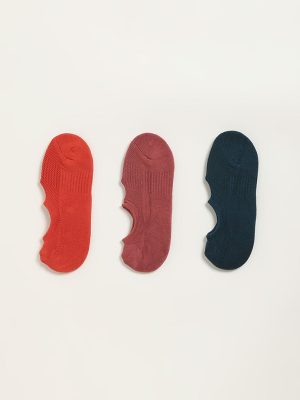 WES Lounge Multicolour Solid Cotton-Blend Socks - Pack of 3