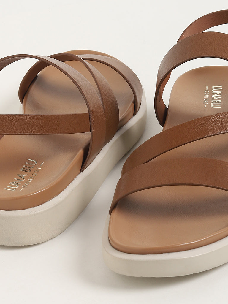 LUNA BLU Brown Strappy Sandals - Image 3