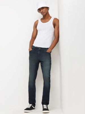Nuon Blue Straight-Fit Mid-Rise Jeans