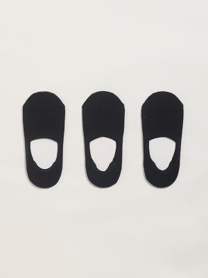 WES Lounge Black No-Show Cotton-Blend Socks - Pack of 3