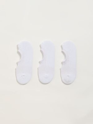 WES Lounge White No-Show Cotton-Blend Socks - Pack of 3