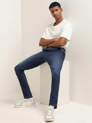 Nuon Blue Slim-Fit Mid-Rise Jeans