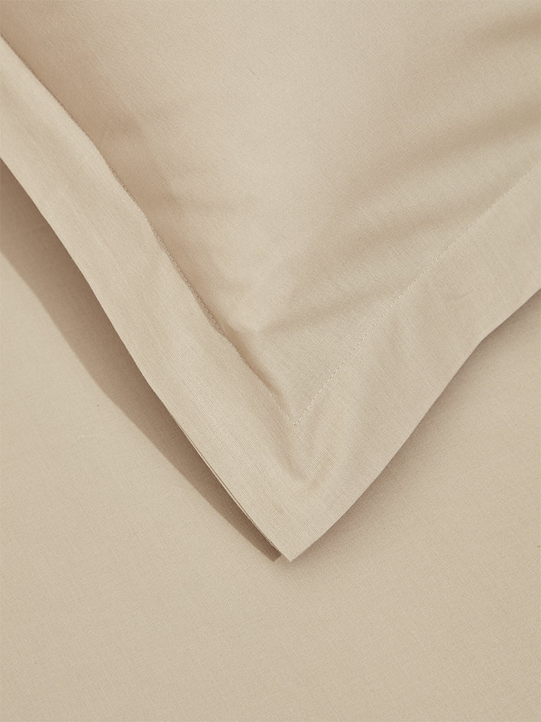 Westside Home Taupe Single Bed Fitted Sheet and Pillowcase Set - Image 3