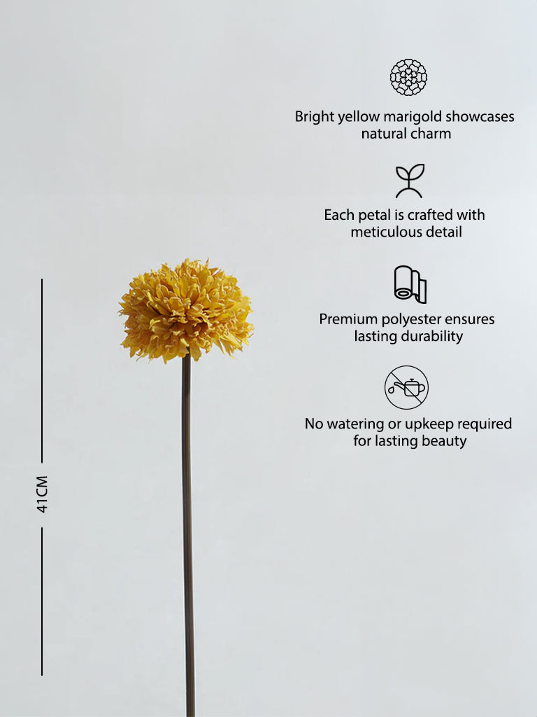Westside Home Yellow Artificial Marigold Flower - Image 4