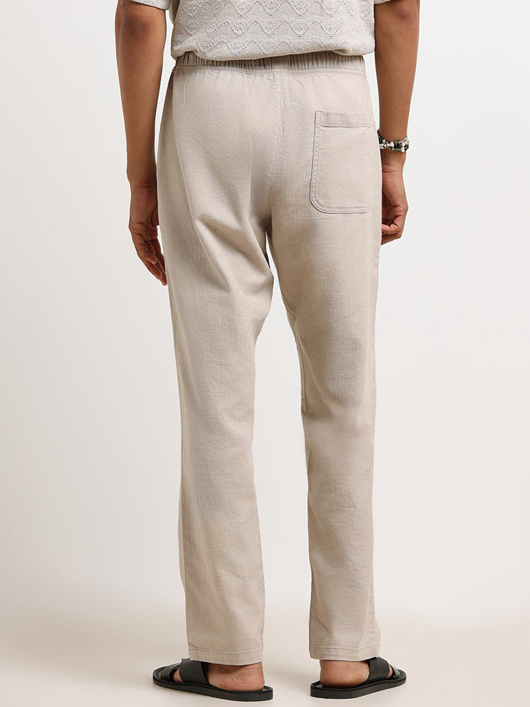 ETA Beige Mid-Rise Cotton Relaxed Fit Chinos - Image 5