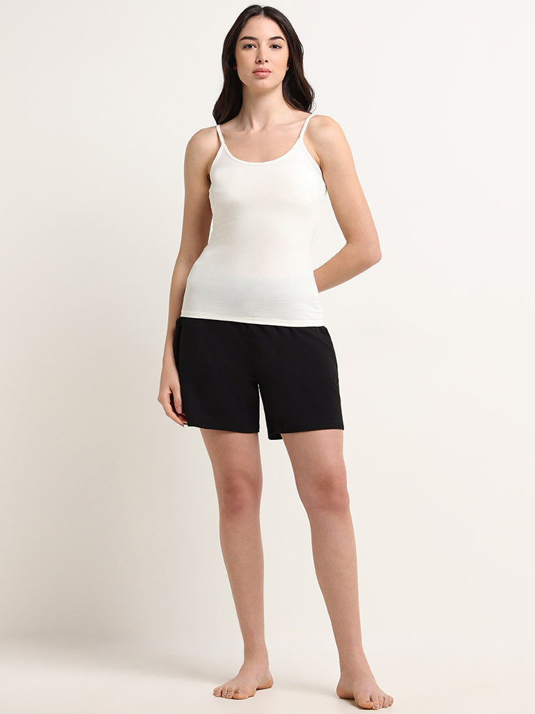 Wunderlove Off-White Cotton-Blend Camisoles - Pack of 2 - Image 4