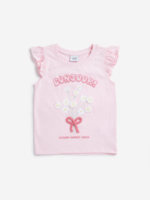 HOP Kids Pink Floral Cotton Top