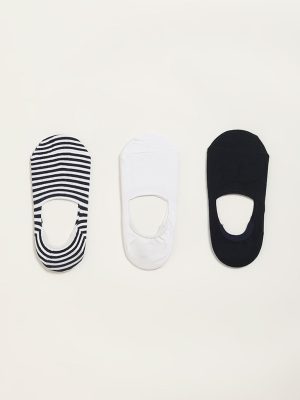 WES Lounge Multicolour Printed Cotton-Blend Invisible Socks - Pack of 3