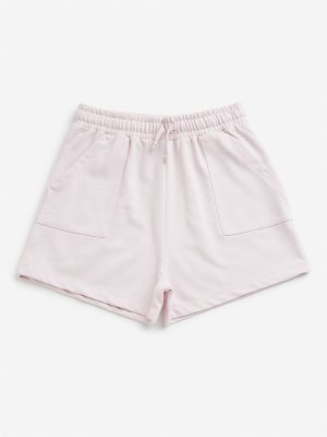 Y&F Kids Pink Mid Rise Cotton Shorts
