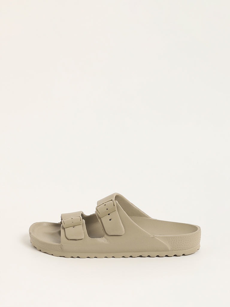 LUNA BLU Taupe Double Band Flip-Flops