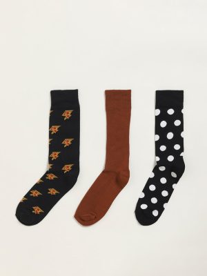 WES Lounge Multicolour Printed Cotton-Blend Full Length Socks - Pack of 3