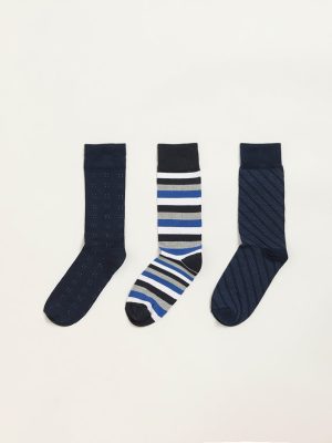 WES Lounge Multicolour Printed Cotton-Blend Full Length Socks - Pack of 3