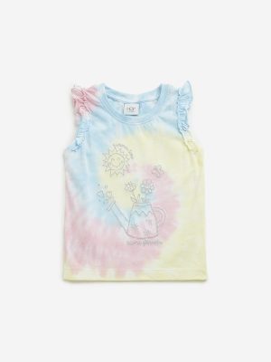 HOP Kids Multicolour Tie-Dye Cotton Top